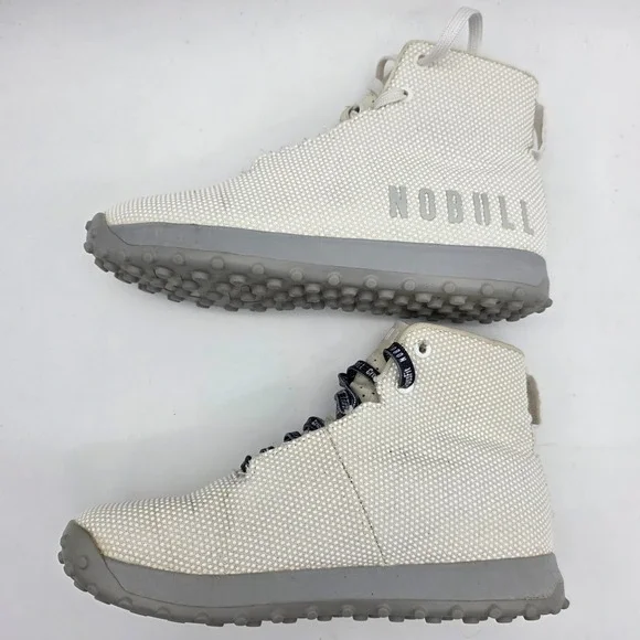 Nobull Womens 8.5 Men 7 Outwork High Top White Athletic Gym Workout Trainer Turf - Picture 6 of 9